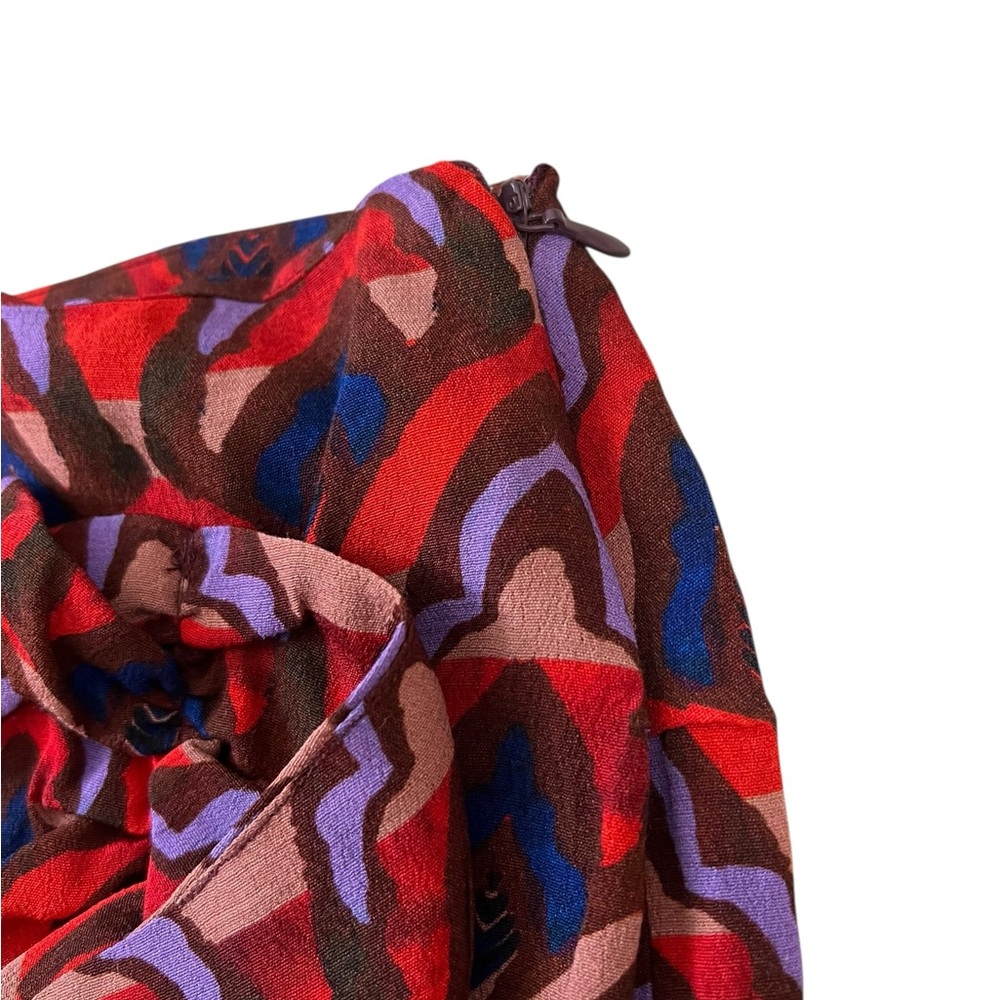 Dolan Anthropologie Left Coast Collection Ruched Ruffle Mini Skirt XS Purple Red - Picture 4 of 7